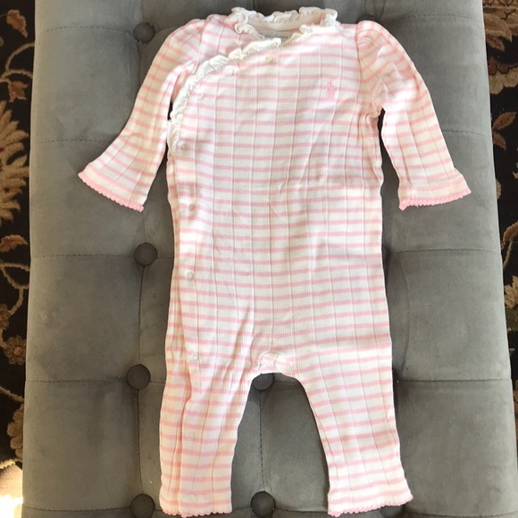 Cute Baby Girl Ralph Lauren Pink Overall 6 Months